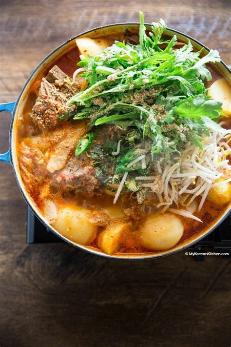 Gamjatang Is A Spicy Korean Pork Bone Soup It Is Made By Simmering