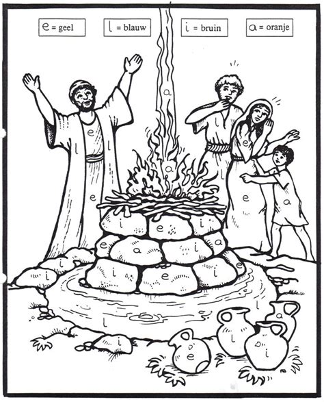 Free Coloring Page Elijah And Prophets Of Baal