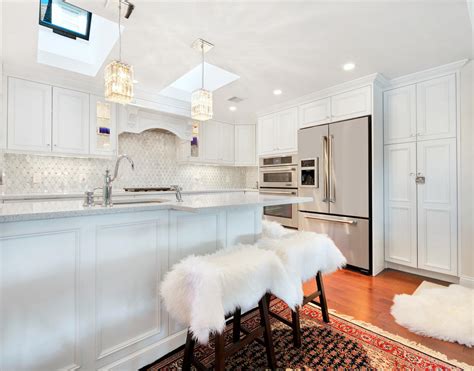 White Kitchen With Glamour Ocean Grove New Jersey By Design Line Kitchens