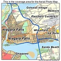 Aerial Photography Map of Niagara Falls, NY New York