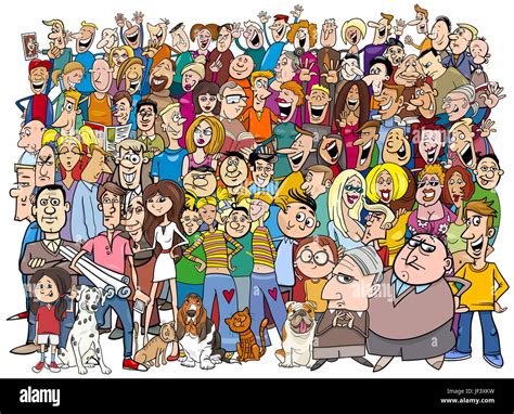 La Gente En La Multitud De Dibujos Animados Fotografía De Stock Alamy