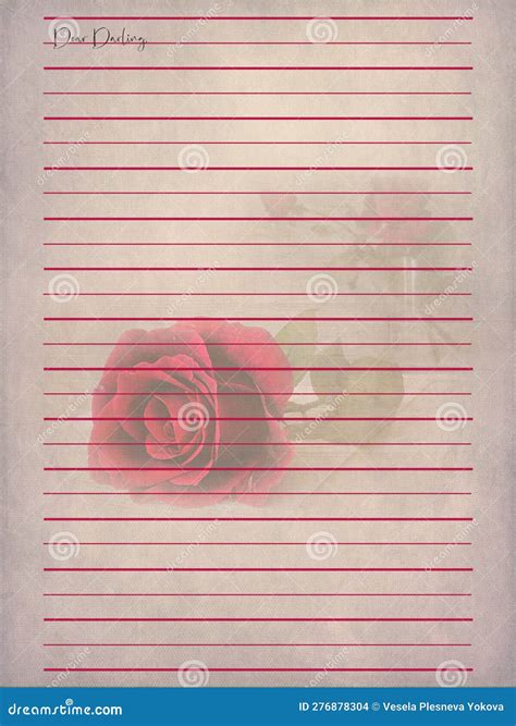 Vintage Romantic Writing Paper For Letters Stock Illustration