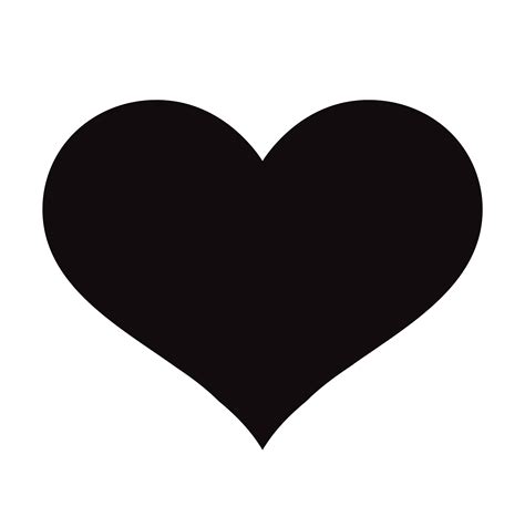 Flat Black Heart Icon Isolated On White Background Vector Illustration Vector Art At
