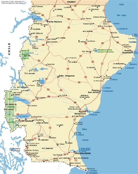 El Calafate Mapa De Político Mapa De Argentina Completo
