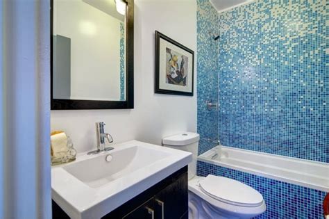 97 cool blue bathroom design ideas digsdigs. Bathroom with Vibrant Blue Tile - Modern - Bathroom - Los ...