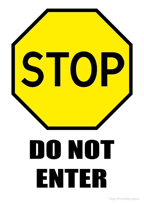 Stop Sign With Yellow Background Free Printables