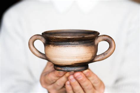 Two Handle Soup Mug Pottery Mug Ceramic Mug Soup Bowl Ice Etsy