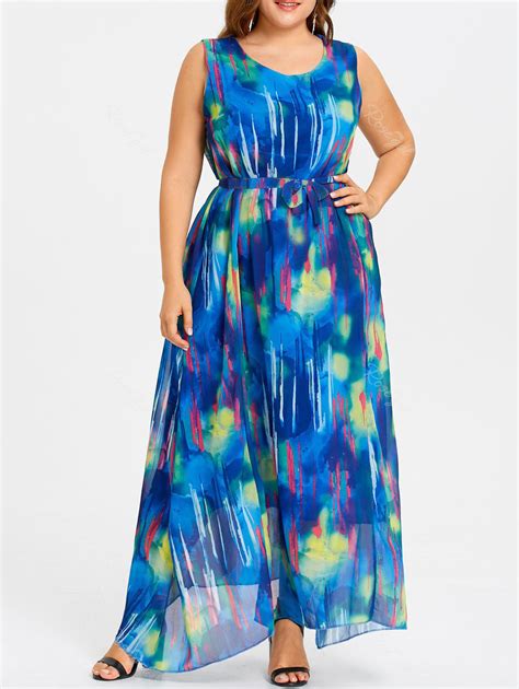 36 Off Plus Size Maxi Chiffon Beach Dress Rosegal