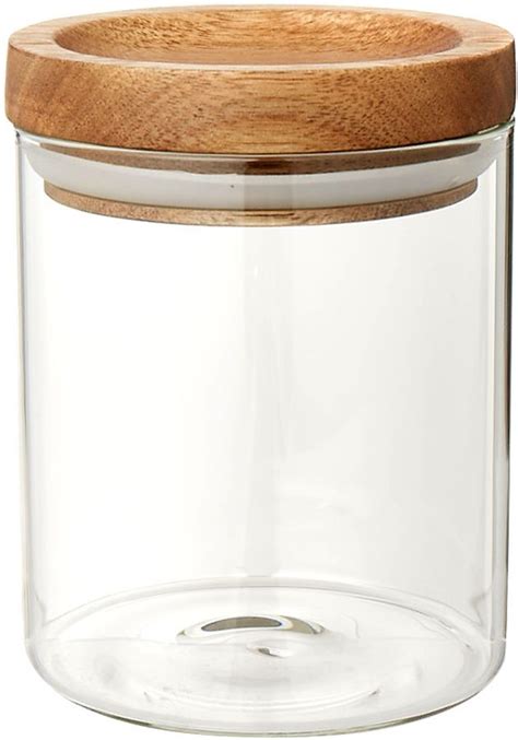 Gray And Willow Medium Glass Jar With Wood Lid Glass Jars Glass Jar
