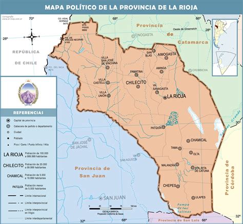 Political Map Of The Province Of La Rioja Argentina Ex