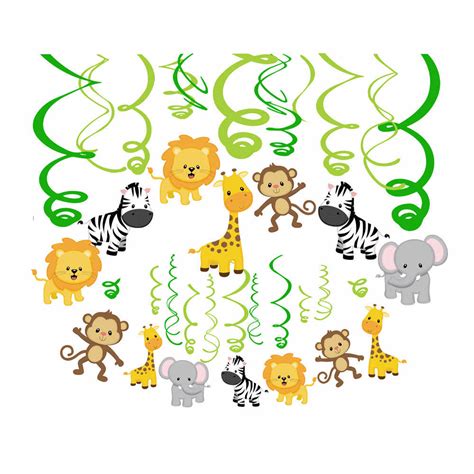 Jungle Happy Birthday Decoration For Kids Cartoon Animals