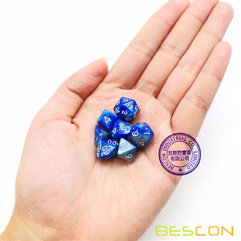 Bescon Mini Gemini Two Tone Polyhedral Rpg Dice Set 10mm Small Rpg