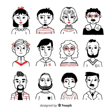 Free Vector Hand Drawn People Avatar Collection