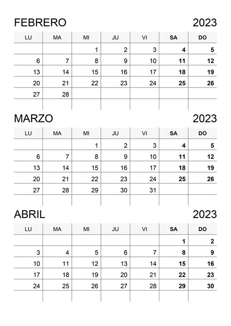 Calendario Febrero Marzo Abril 2023 Calendariossu