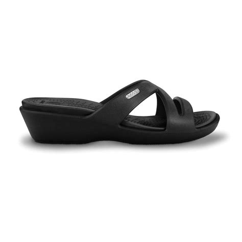 Crocs Patricia Ii Blackblack Mini Wedge Sandal Made Entirely From