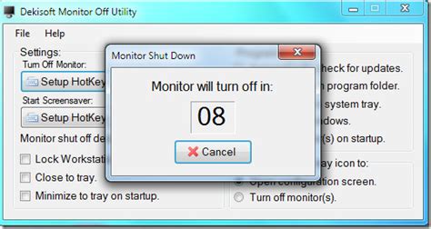 To turn off this monitor, it takes three button presses: Turn Off Monitor In Windows 7 Using Hotkeys