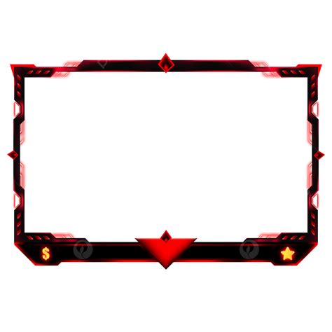 Twitch Live Stream Overlay Facecam Border Red Colour Clipart Vector