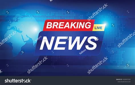 Breaking News Template 3d Red Blue Stock Vector Royalty Free
