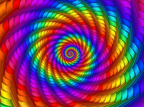Digital Art Abstract Rainbow Spiral Background Illustration Stock