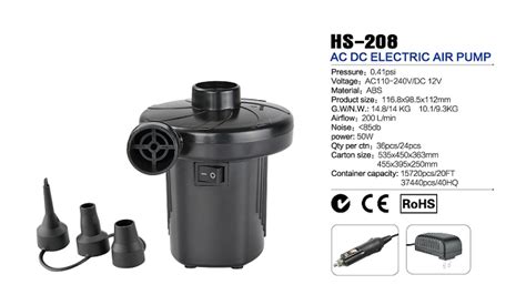 5.2 amp (10a fuse), but i have seen different amps. HS-208 AC and DC electric air pump - Co., Ltd.
