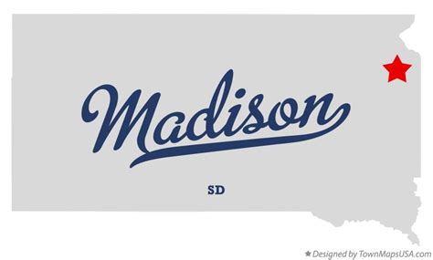 Map Of Madison Grant County Sd South Dakota