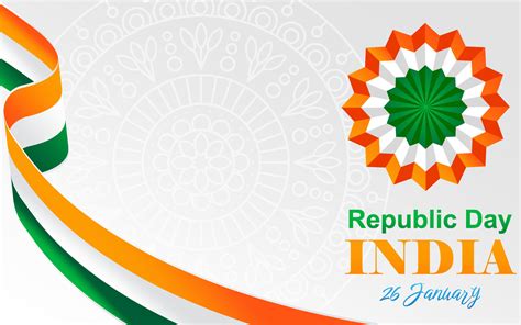 India Republic Day Ashoka Wheel 26 January Indian Flag Copy Text Space