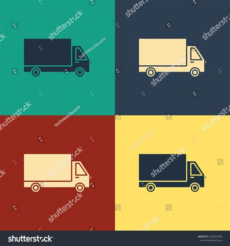 Color Delivery Cargo Truck Vehicle Icon Stock Vector Royalty Free