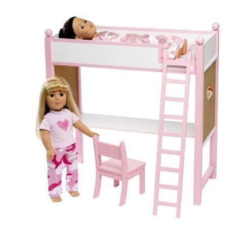 Loft Bed And Desk Set Fits American Girl Dolls 18 Inch Doll Furniture