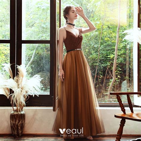 Here are the retailers that have you covered when it comes to buying formal dresses online. Chic / Beautiful Brown Evening Dresses 2020 A-Line ...