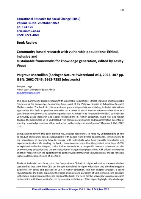 Pdf Community Based Research With Vulnerable Populations Ethical