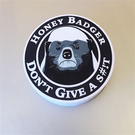 Honey Badger Bumper Sticker Vinyl Decal 4x4 By Boredhoneybadger