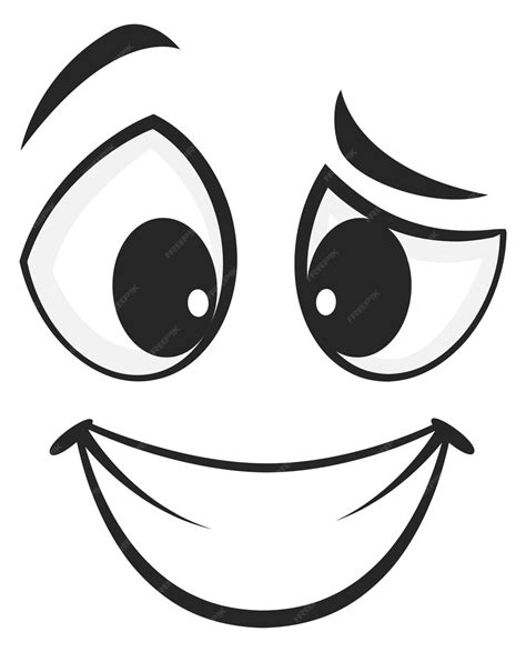Premium Vector Grinning Face Comic Expression Cartoon Smile Emoji