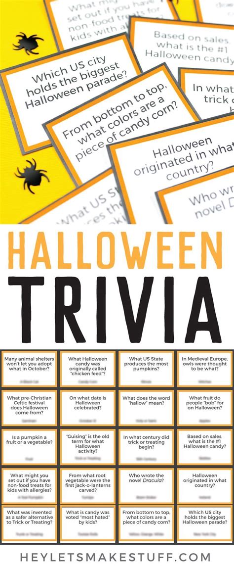 Printable Halloween Trivia With Images Halloween Facts