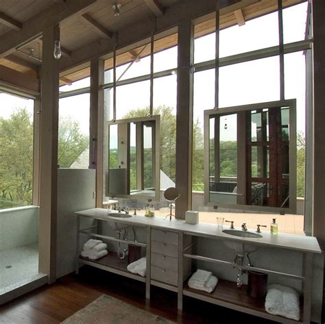 Why a lighted bath mirror? Industrial Double Washstand - Modern - bathroom - Mell ...