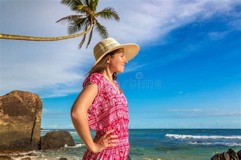 Woman On A Tropical Beach Stock Image Image Of Asia 229207631