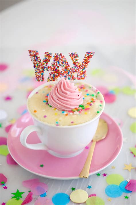 Glad it told to add sprinkles because it makes it so much better. Celebration Vanilla Mug Cake Recipe — Gemma's Bigger ...