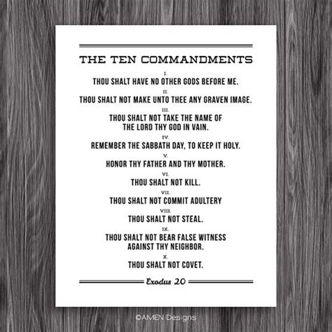 The Ten Commandments Printable Design For 11x14 Frames Print On A3