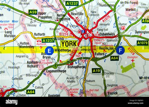 Road Map Of York England Stock Photo 76010147 Alamy