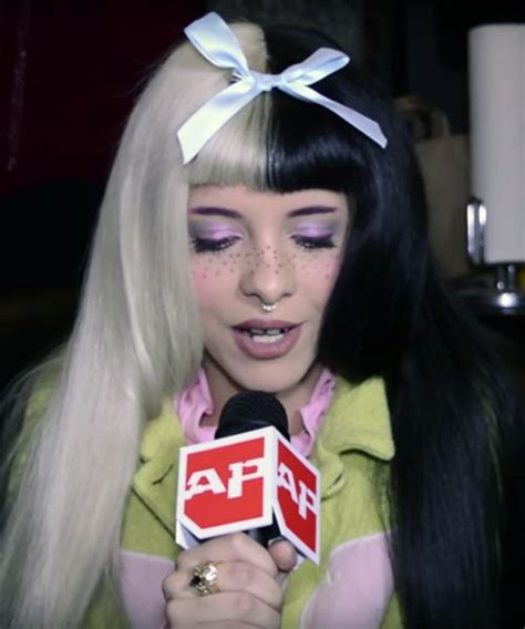 Melanie Martinez Straight Black Silver Blunt Bangs Split