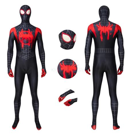 Adult Spider Man Into The Spider Verse Miles Morales Cosplay Costume