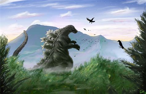 Godzilla Painting By Gfan2332 On Deviantart