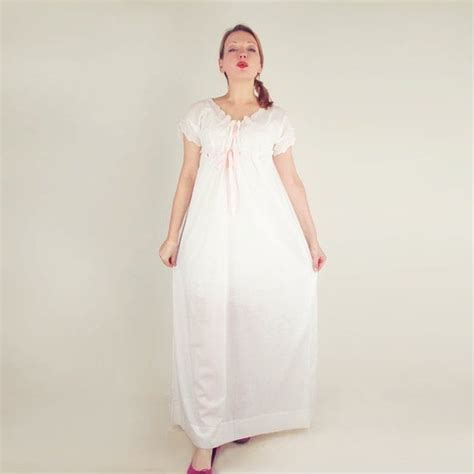 Edwardian Cotton Batiste Nightgown With Eyelet Lace And