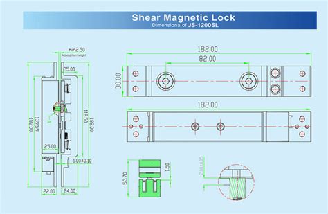 Heavy Duty Shear External Magnetic Lock 2600lbs With Delay Timer Js 1200sl