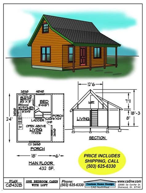 12x24 Lofted Cabin Layout 12 Free Diy Tiny House Plans American