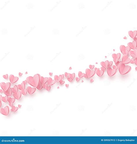 Gently Pink Red Hearts On A White Background Stock Vector