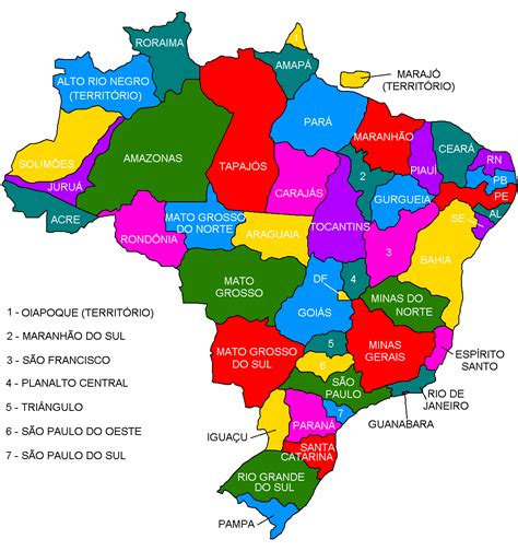 nova divisão do brasil Geografia do brasil Trabalho de escola Mapa