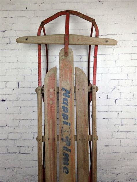 Antique Wood Snow Sled Wooden Childs Sled 1920s Wooden Sled Rustic