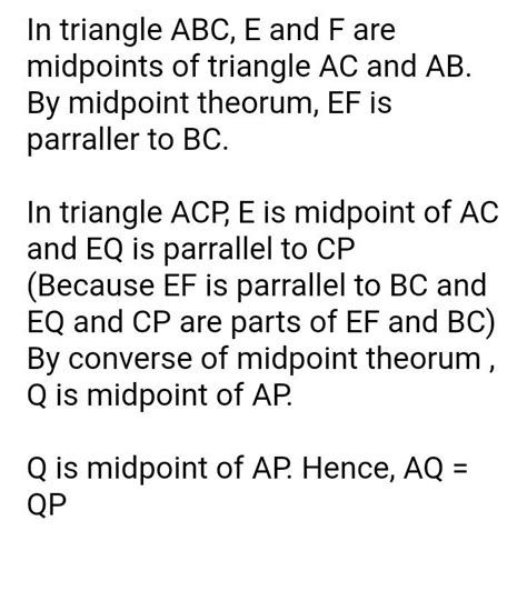 In Triangle Abc D And F Are The Midpoints Of The AC And Ab Respectively