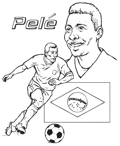 Jugador De Fútbol Pelé Para Colorear Imprimir E Dibujar Coloringonlycom