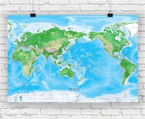 This Is A Hand Painted Modern Map Of The World Political Map Of The